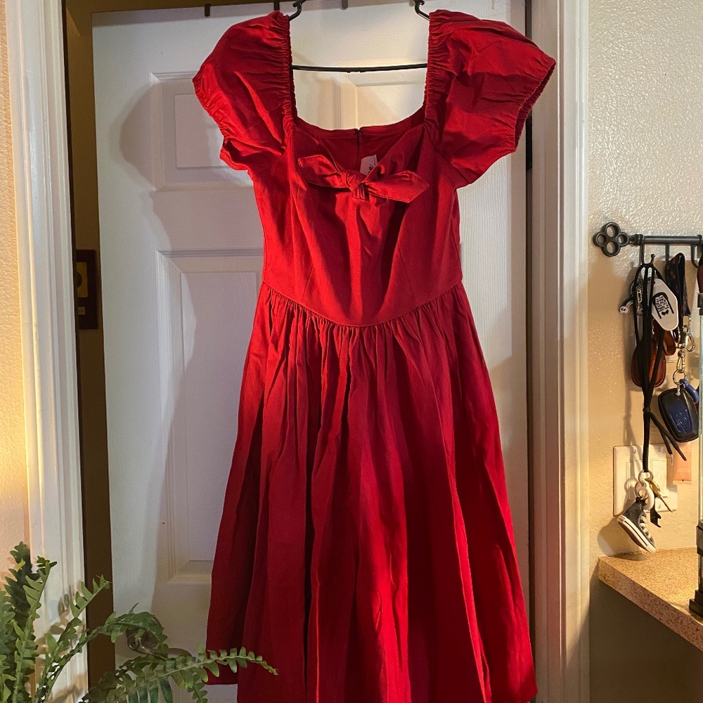 Micheline Pitt Sweetheart Swing Dress L